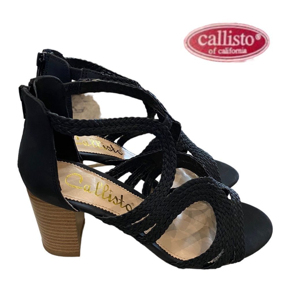 CALLISTO of CALIFORNIA Shindig Black Women's Heeled Sandals NEW 10